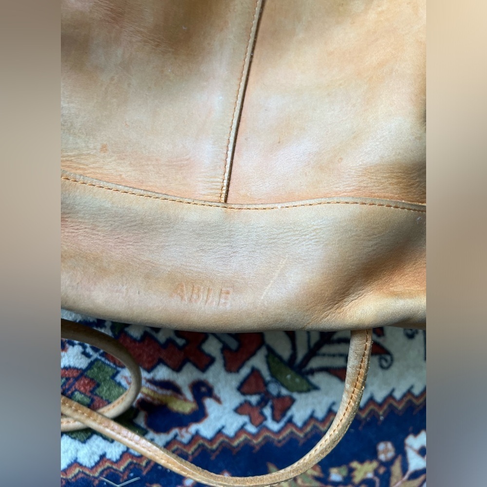 Able Tan Leather Drawstring Backpack - Picture 7 of 12